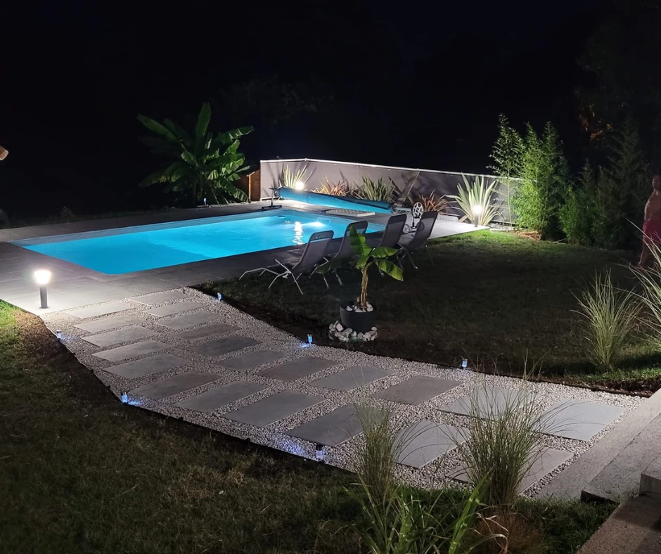 éclairage terrasse piscine