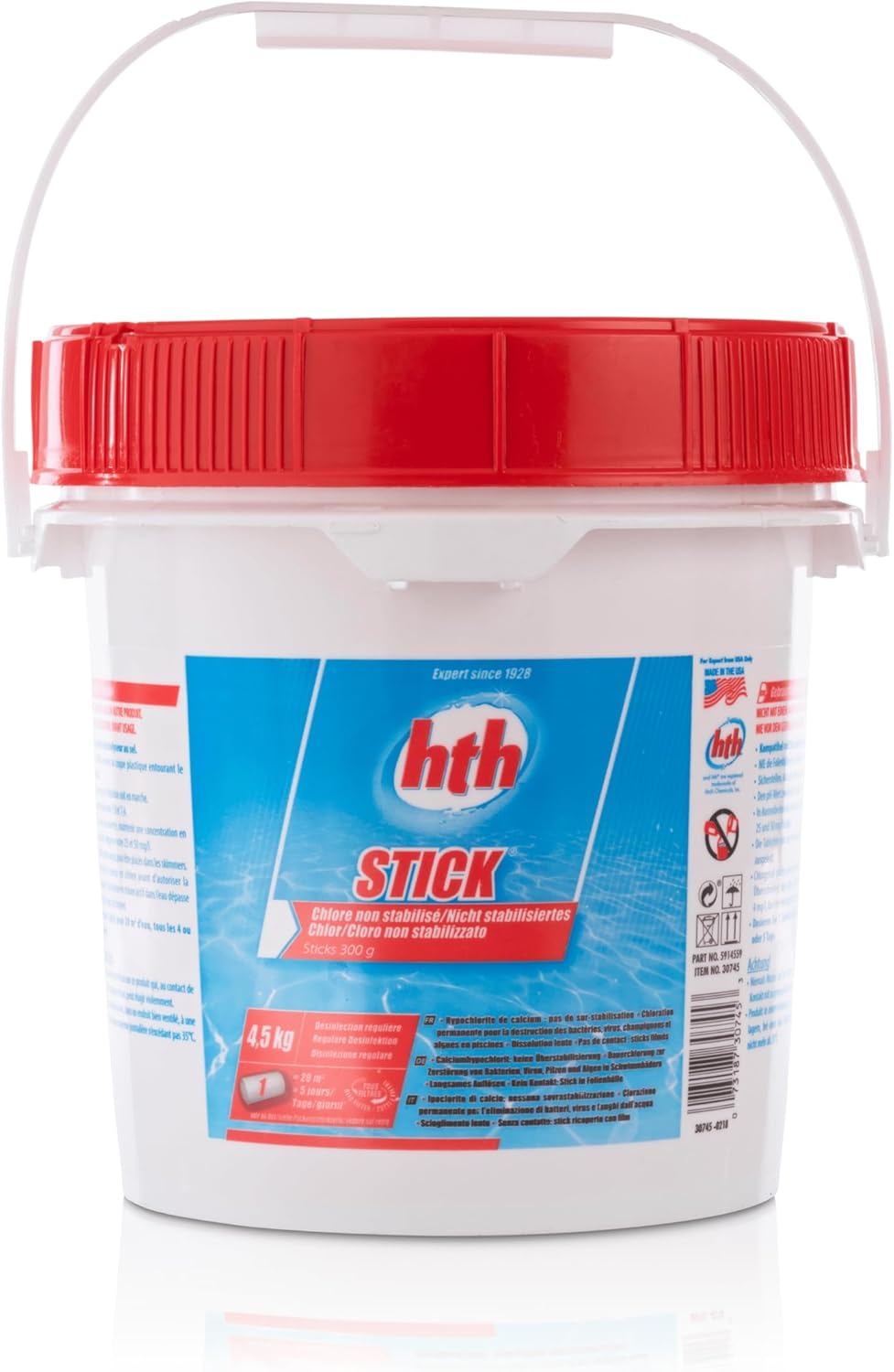 Chlore HTH Stick 4,5kg non stabilisé