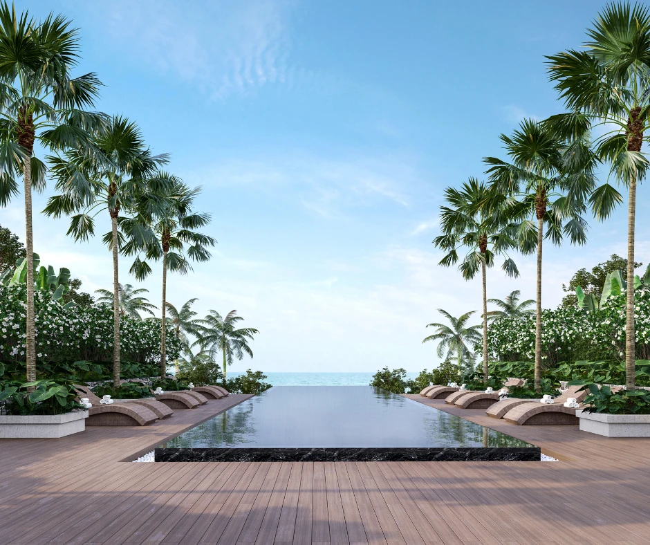 piscine sur terrasse bois